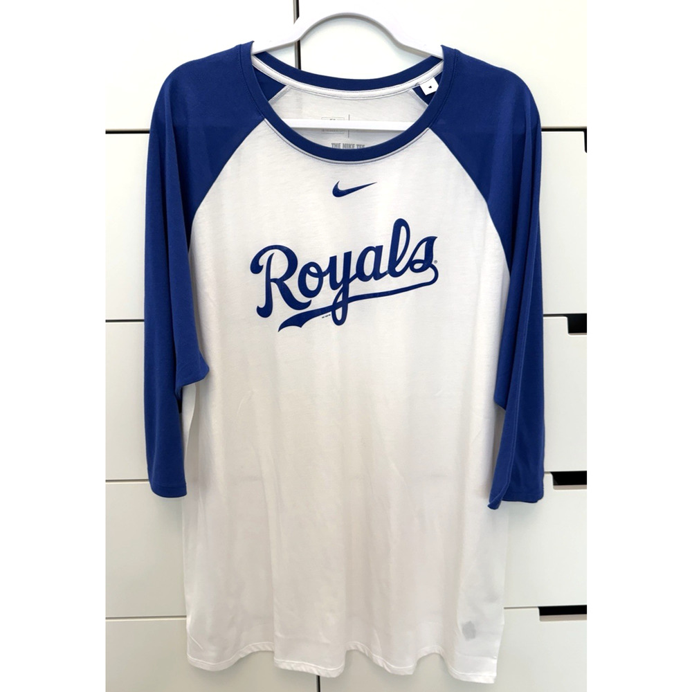 Kansas City Royals The Nike Tee Center Swoosh Men's Sz. XXL - 3/4 Sleeve - NWOT